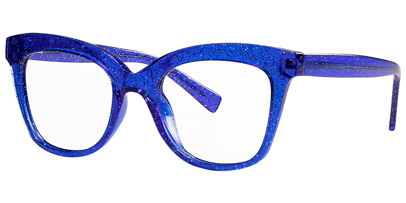 Square Blue Light Blocking Glasses glitter-blue