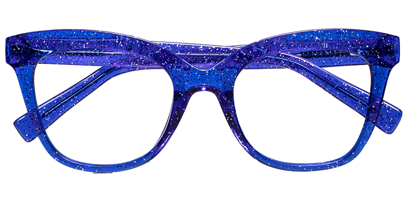 Square Blue Light Blocking Glasses glitter-blue