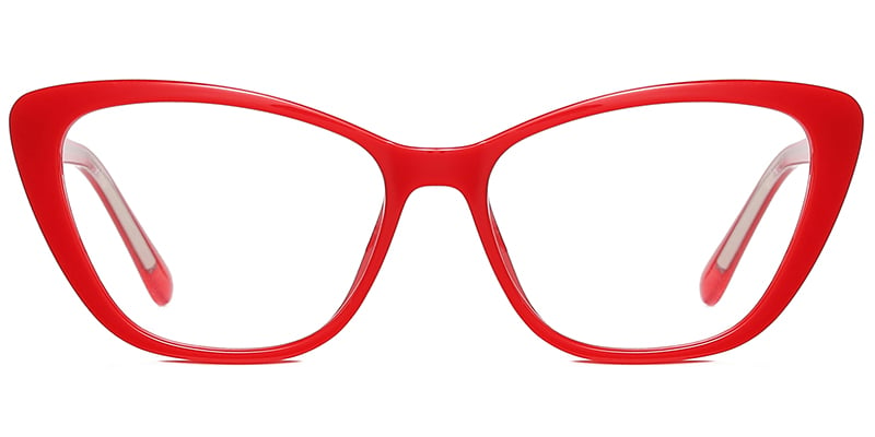 Cat Eye Blue Light Blocking Glasses red