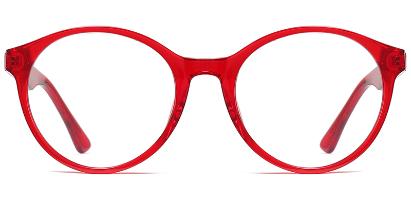 Round Blue Light Blocking Glasses red