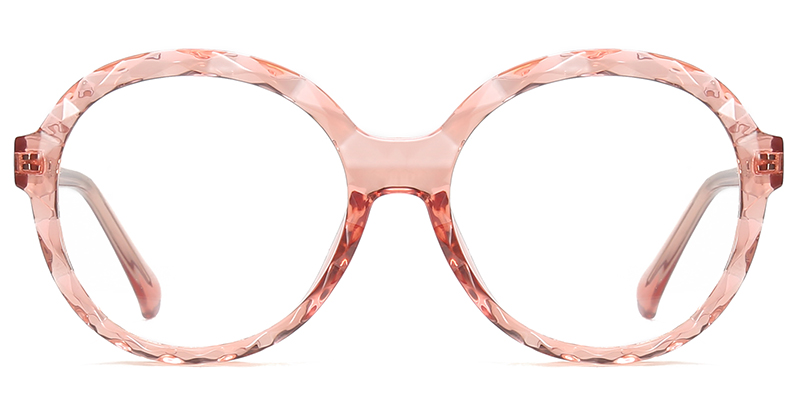 Round Blue Light Blocking Glasses translucent-pink