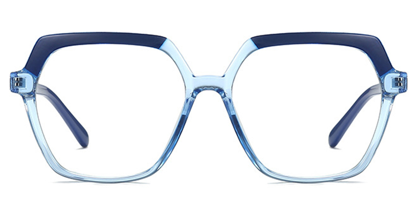 Geometric Blue Light Blocking Glasses pattern-blue