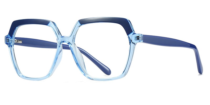 Geometric Blue Light Blocking Glasses pattern-blue
