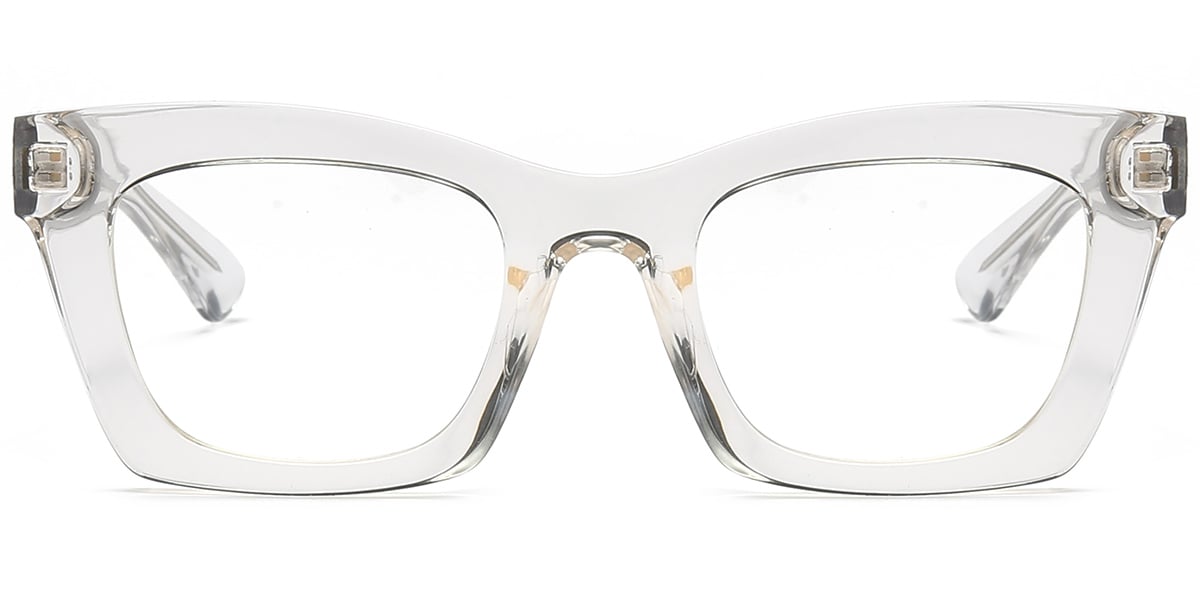 Rectangle Blue Light Blocking Glasses translucent-white