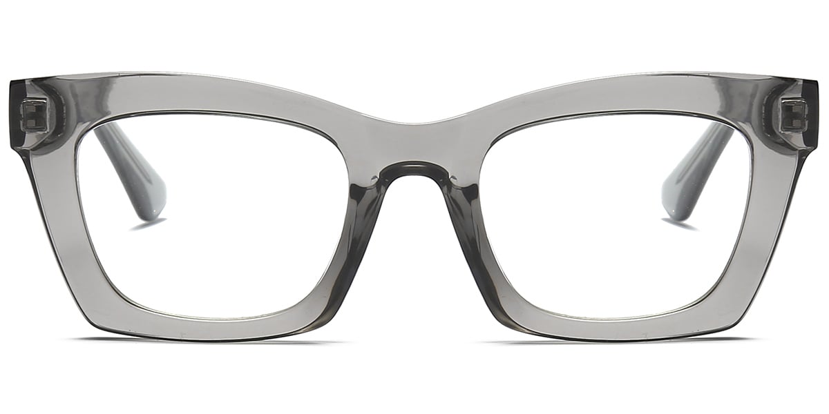 Rectangle Blue Light Blocking Glasses translucent-grey