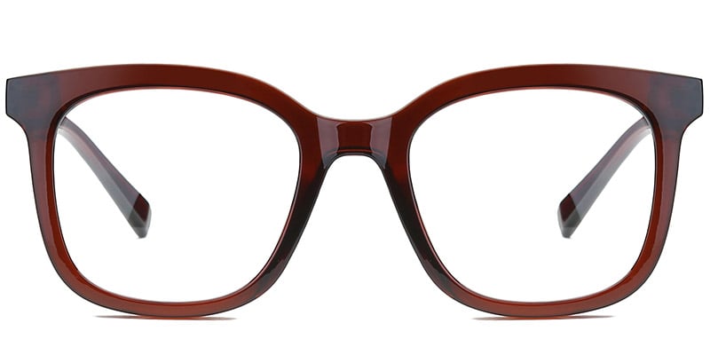 Square Blue Light Blocking Glasses brown