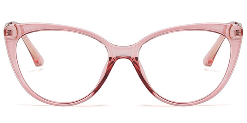 Cat Eye Blue Light Blocking Glasses translucent-pink