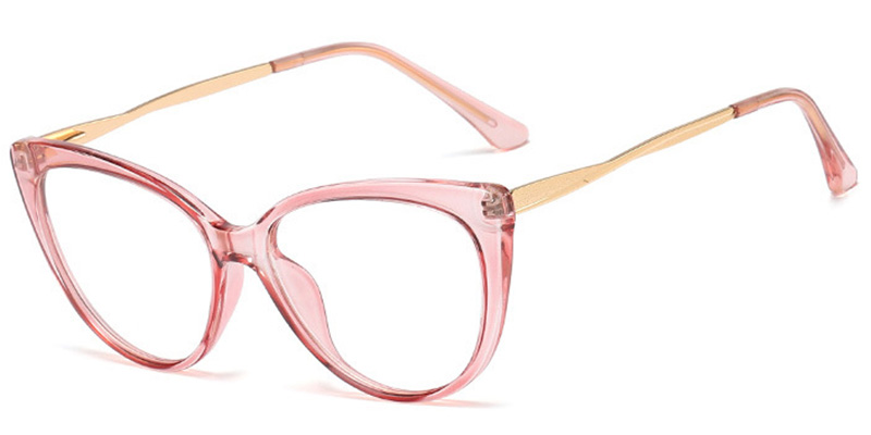 Cat Eye Blue Light Blocking Glasses translucent-pink