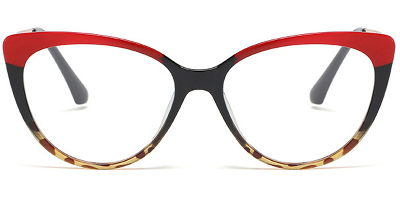 Cat Eye Blue Light Blocking Glasses pattern-red