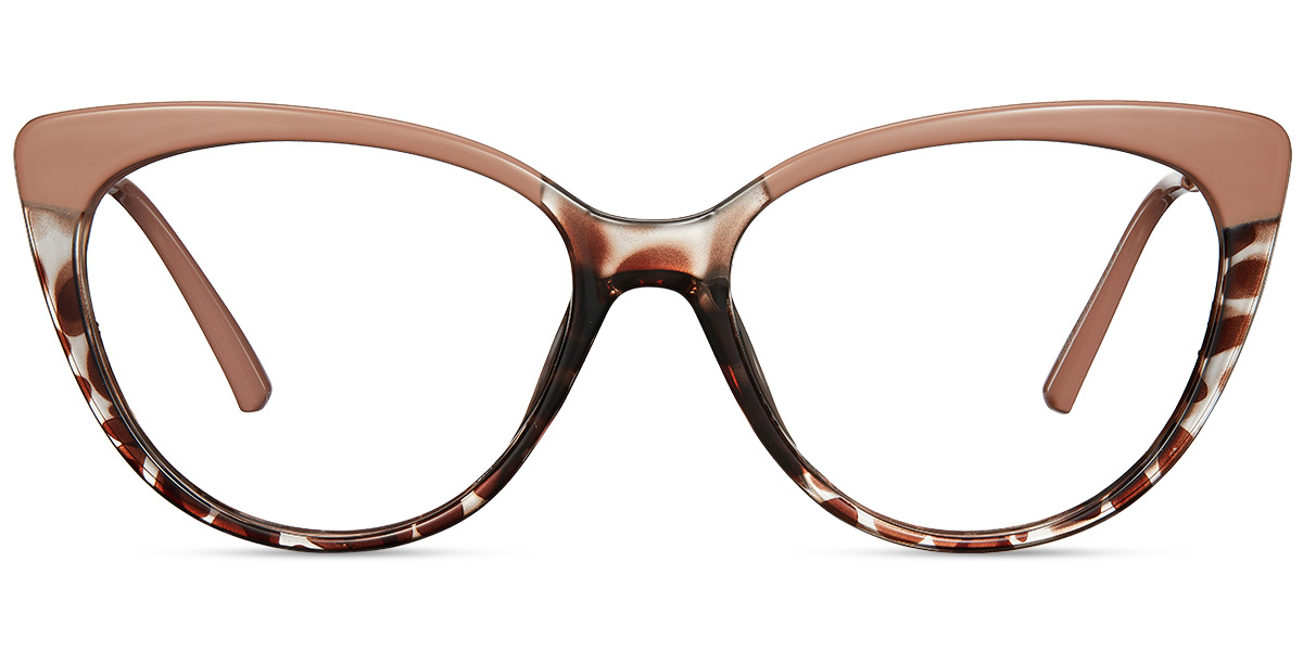 Cat Eye Blue Light Blocking Glasses pattern-brown