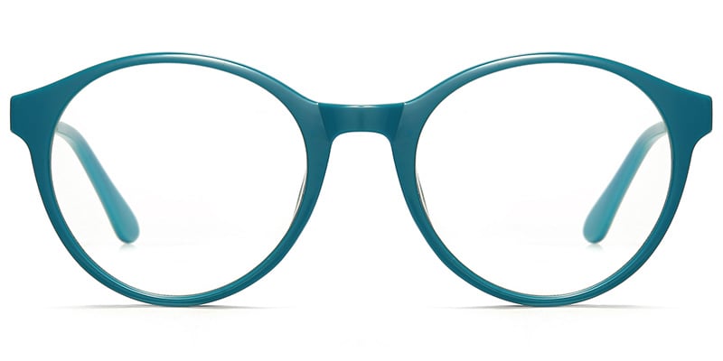 Round Blue Light Blocking Glasses green