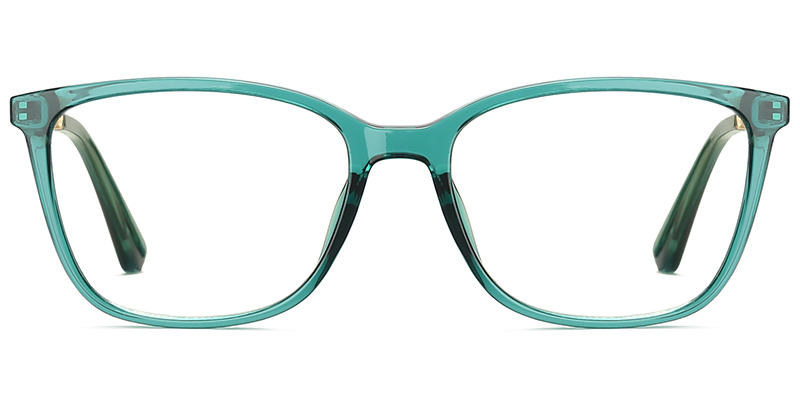 Rectangle Blue Light Blocking Glasses translucent-green