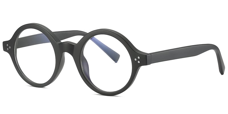 Round Blue Light Blocking Glasses matte-black