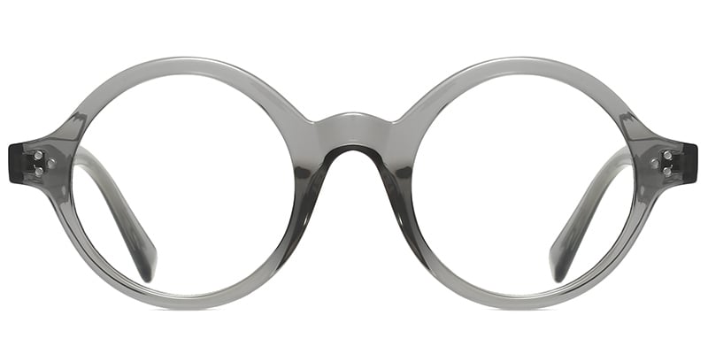 Round Blue Light Blocking Glasses translucent-grey