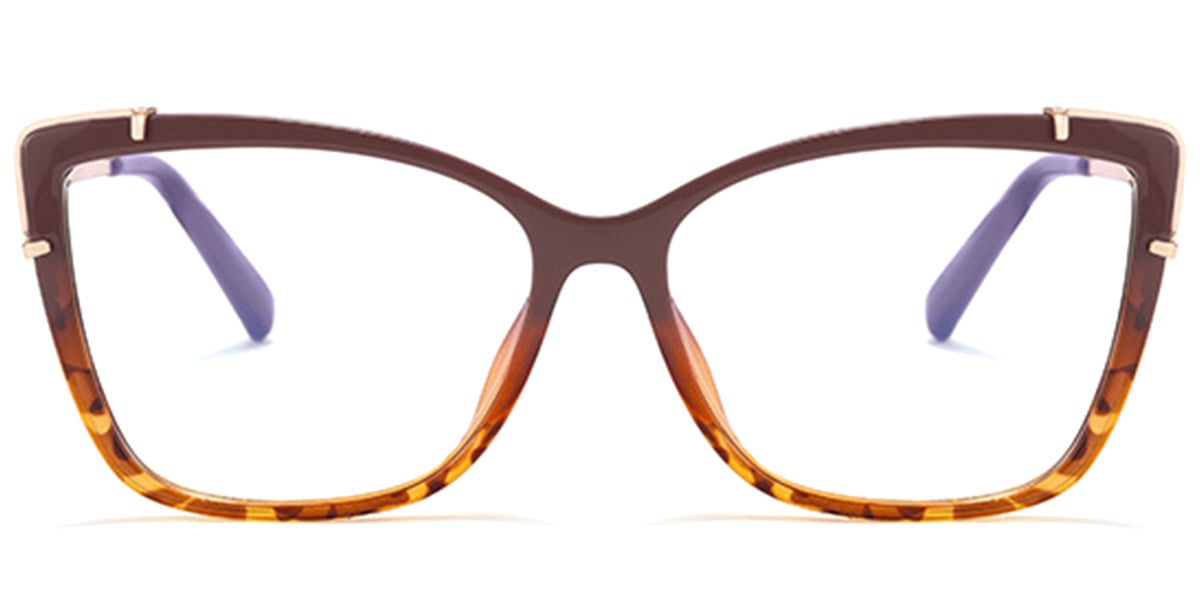 Cat Eye Blue Light Blocking Glasses pattern-brown