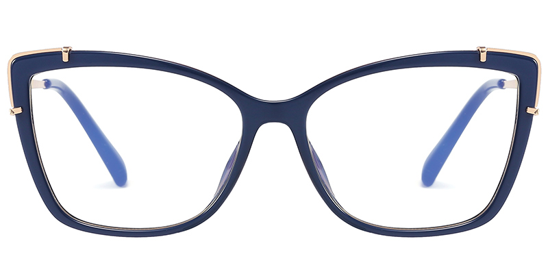 Cat Eye Blue Light Blocking Glasses pattern-blue