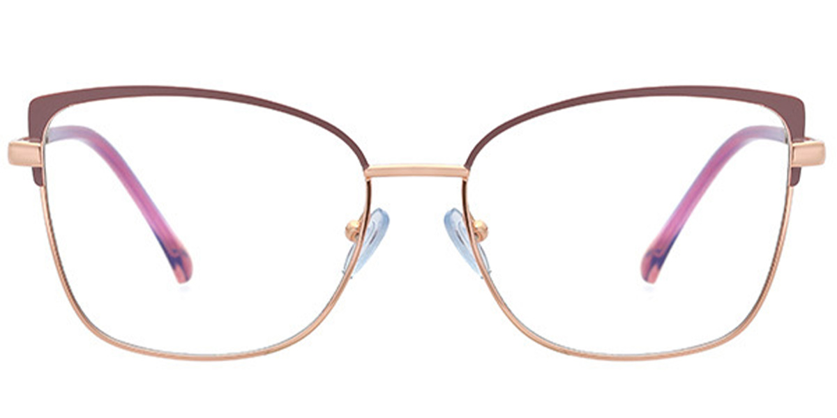 Rectangle Blue Light Blocking Glasses brown