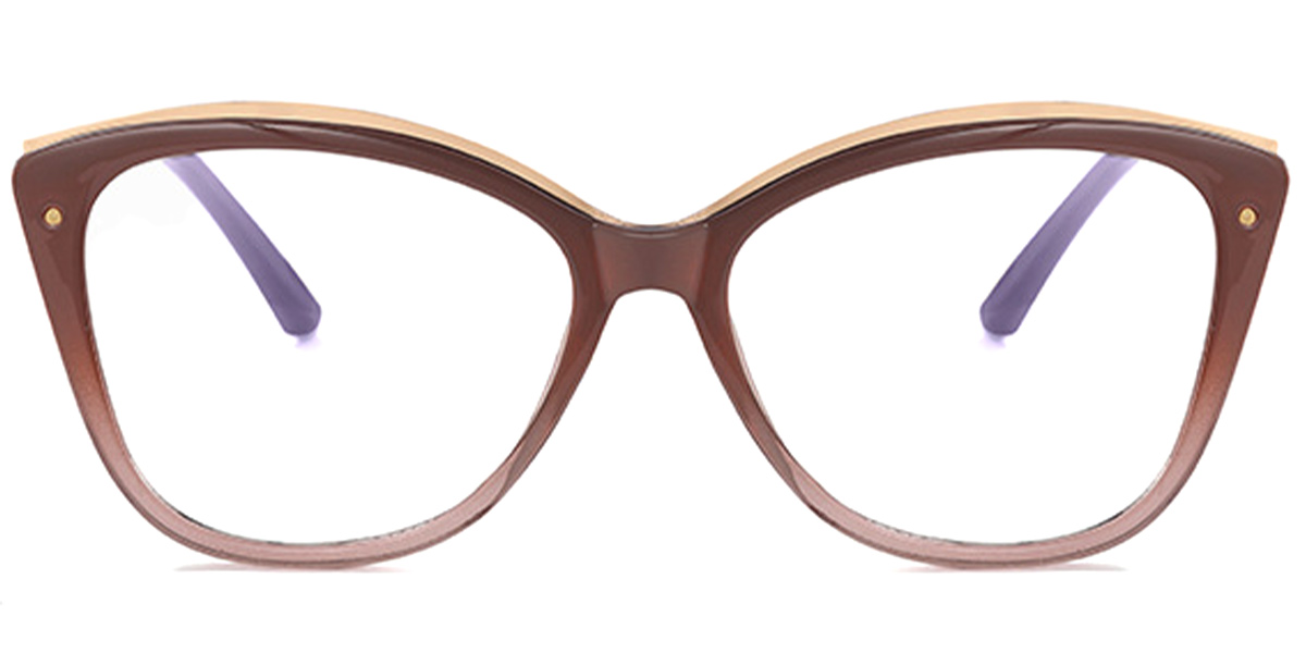 Oval Blue Light Blocking Glasses gradient_brown