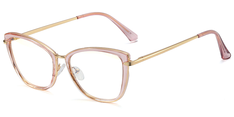 Cat Eye Blue Light Blocking Glasses translucent-pink