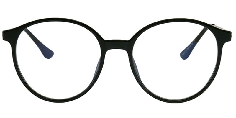 Round Blue Light Blocking Glasses black