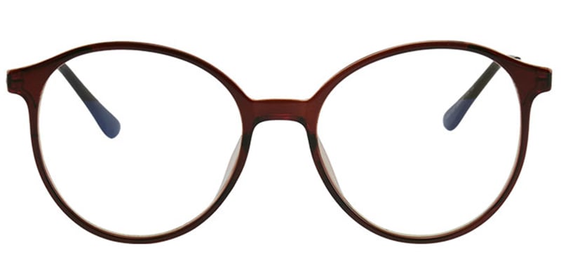 Round Blue Light Blocking Glasses translucent-brown