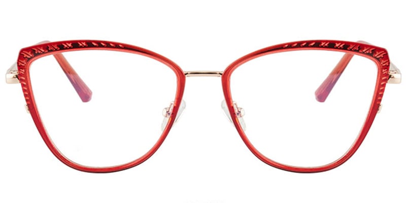 Cat Eye Blue Light Blocking Glasses red