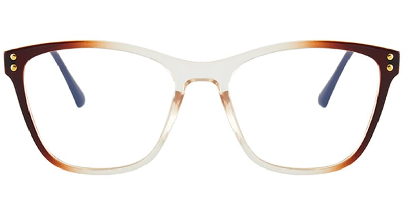 Square Blue Light Blocking Glasses brown