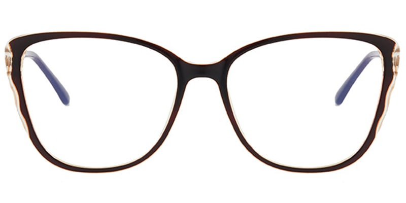 Square Blue Light Blocking Glasses brown