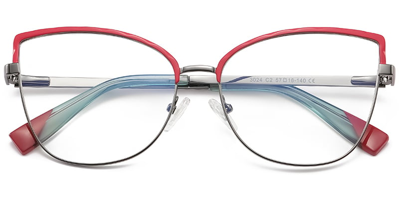 Cat Eye Blue Light Blocking Glasses red