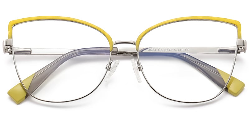 Cat Eye Blue Light Blocking Glasses yellow