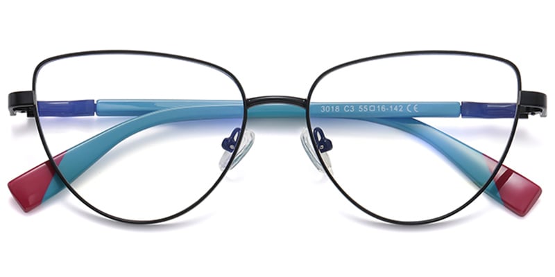 Cat Eye Blue Light Blocking Glasses black