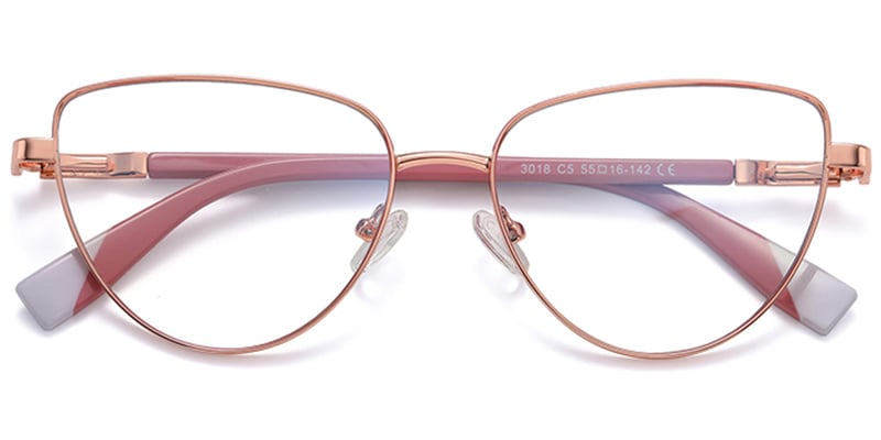 Cat Eye Blue Light Blocking Glasses rose_gold