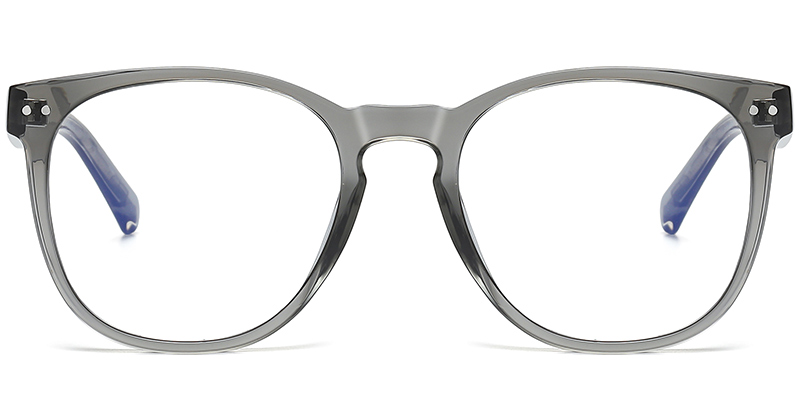 Oval Blue light blocking glasses translucent-grey
