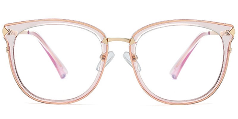 Rectangle Blue light blocking glasses translucent-pink