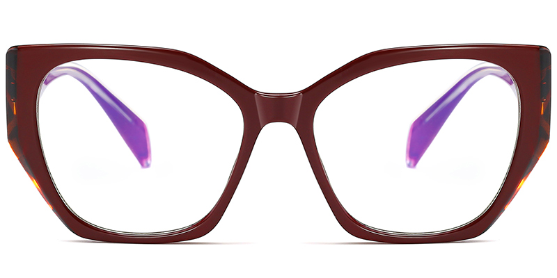 Cat Eye Blue light blocking glasses wine_red