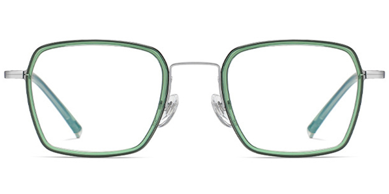 Acetate Square Blue light blocking glasses translucent-green