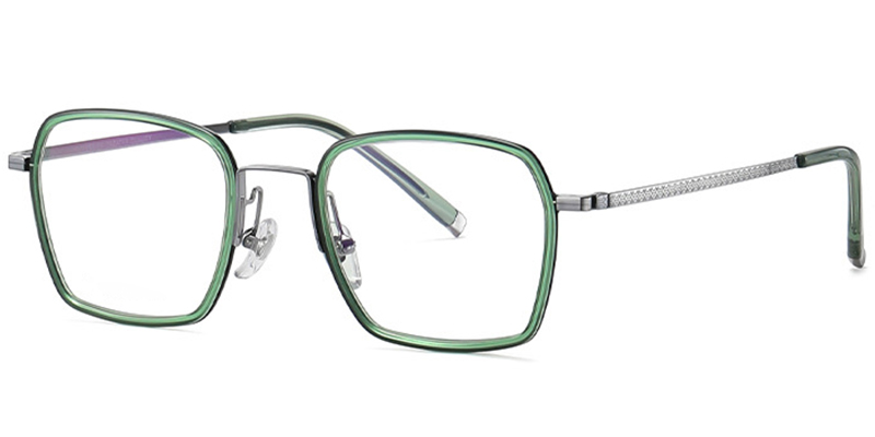 Acetate Square Blue light blocking glasses translucent-green