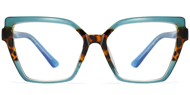 Cat Eye Blue light blocking glasses pattern-green