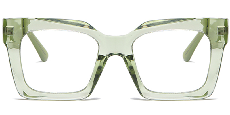 Acetate Rectangle Blue light blocking glasses translucent-green