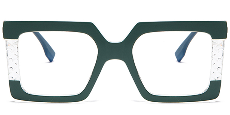 Rectangle Blue light blocking glasses translucent-green