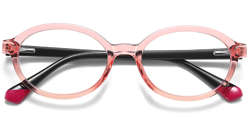 Oval Blue light blocking glasses translucent-pink