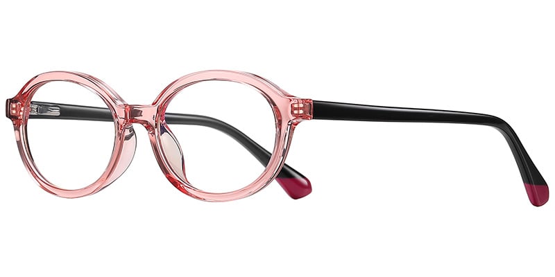 Oval Blue light blocking glasses translucent-pink