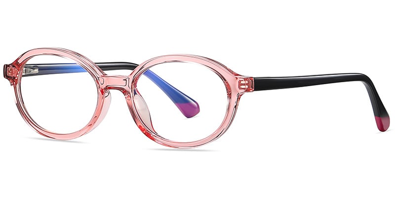 Oval Blue light blocking glasses translucent-pink