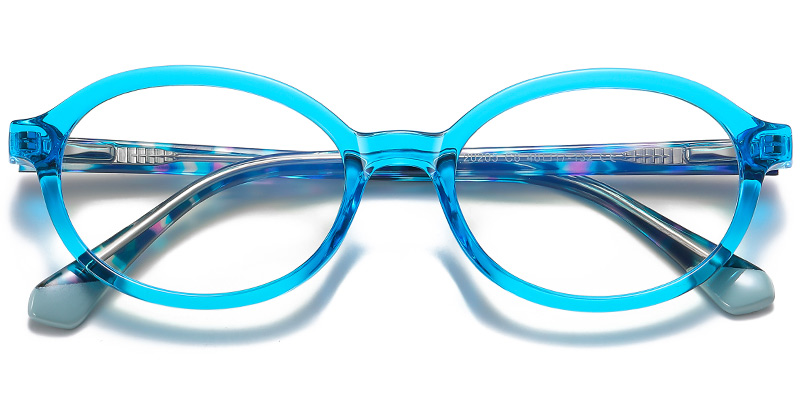 Oval Blue light blocking glasses translucent-blue