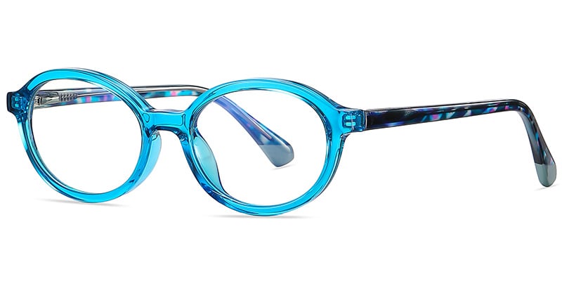 Oval Blue light blocking glasses translucent-blue