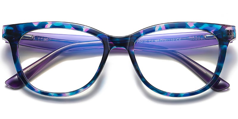 Oval Blue light blocking glasses pattern-blue