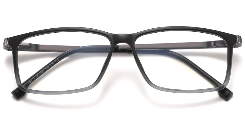 Rectangle Blue light blocking glasses black-grey