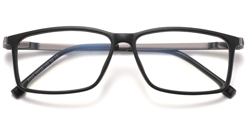 Rectangle Blue light blocking glasses black-gun_metal