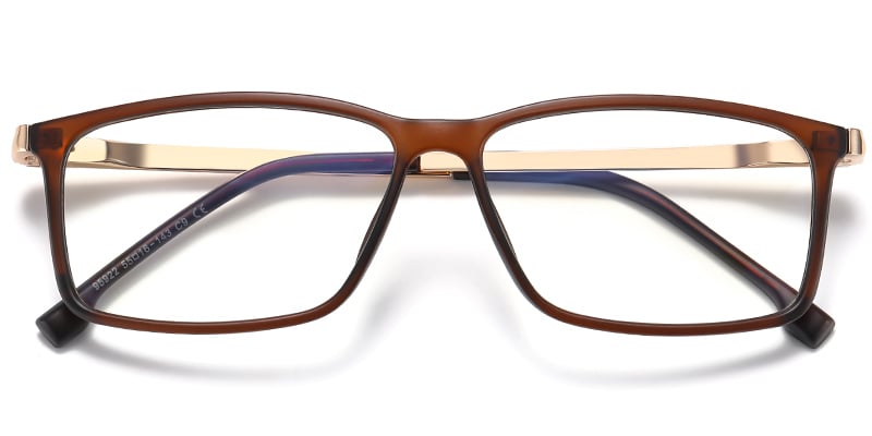 Rectangle Blue light blocking glasses brown