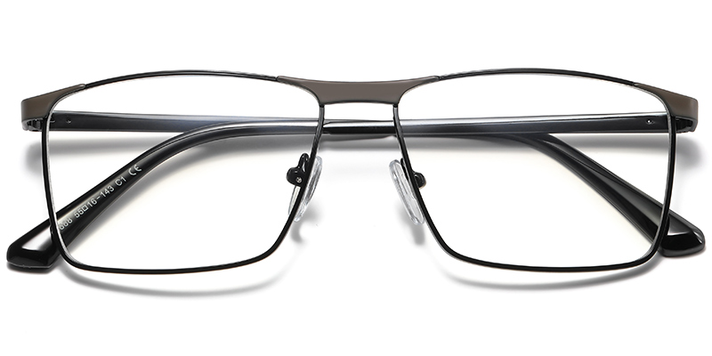 Rectangle Blue light blocking glasses black-grey